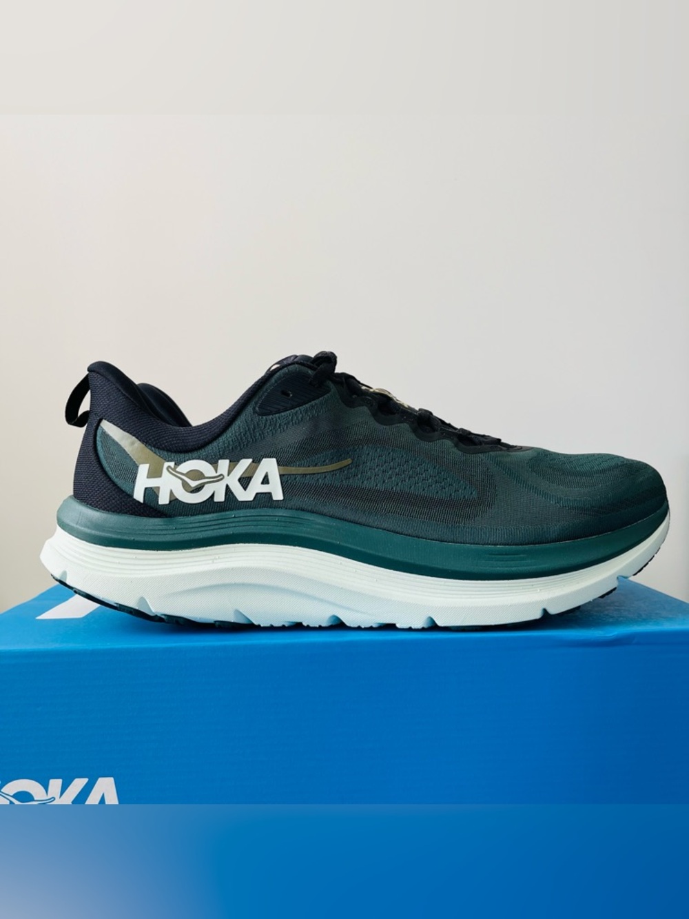 Sz 13 Hoka Kawana 3 men's running shoe Bay Leaf/Sea Glass